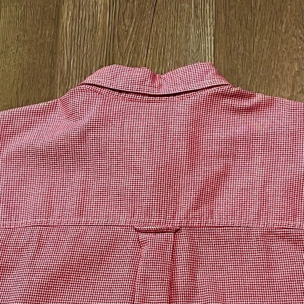 CHAPS Ralph‎ Lauren Men's L RED Checked Long Sleeve Button-Down Shirt CREST LOGO - Picture 7 of 12